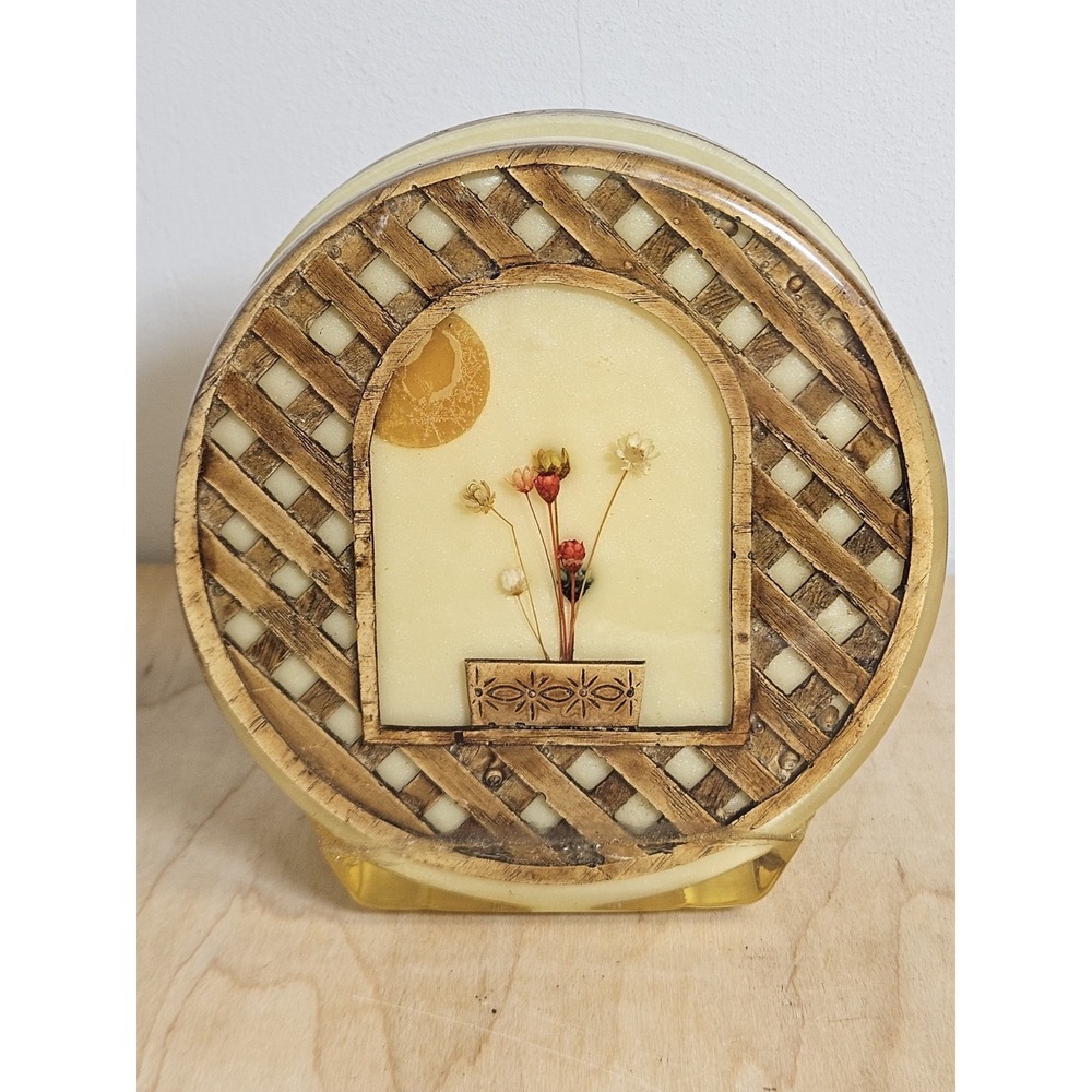 Vintage Resin Wood Dried Flower Napkin Holder Rattan Lattice Boho Decor